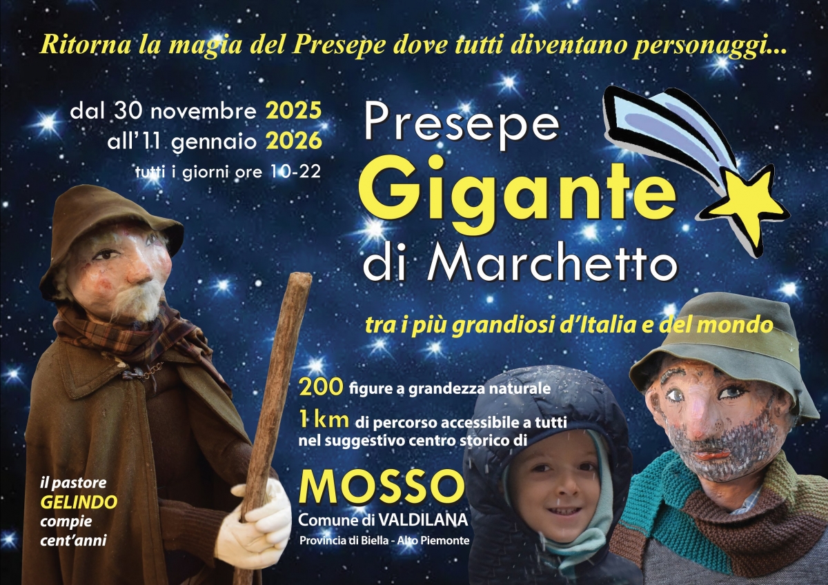 Presepe gigante di Marchetto 2025 a Mosso