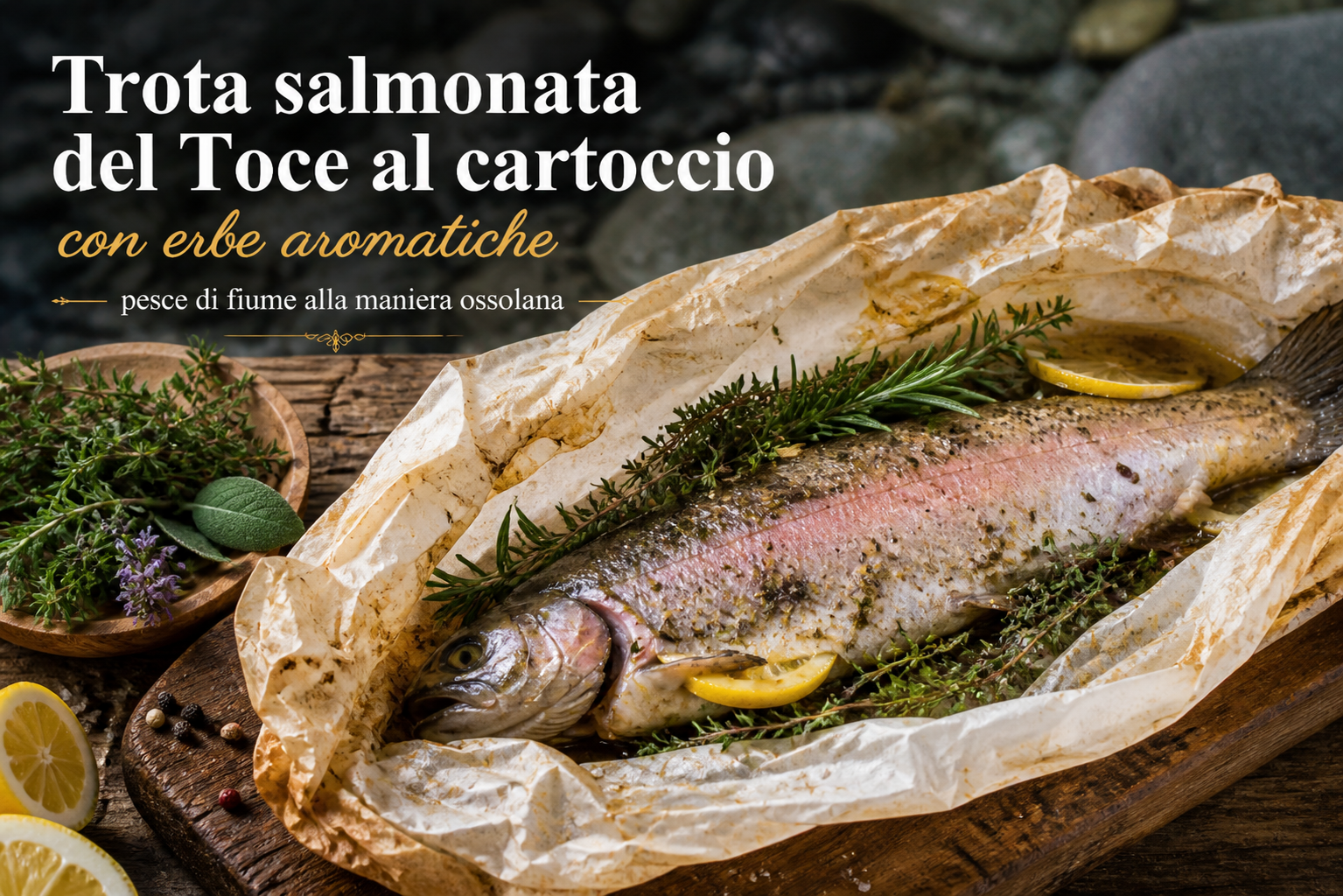Trota salmonata al cartoccio alle erbe ossolane